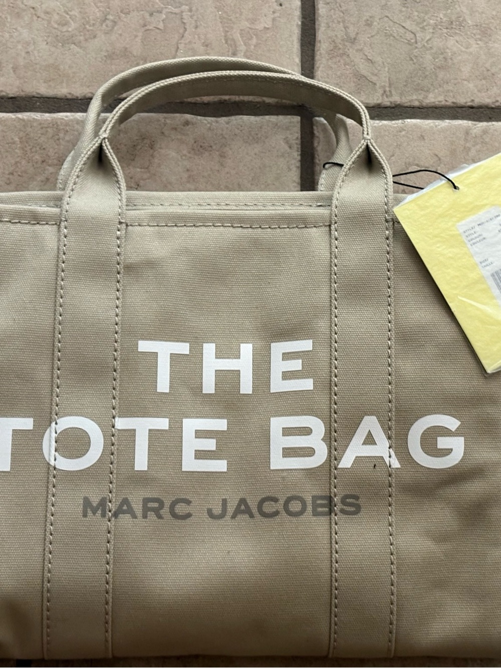 Marc Jacobs Canvas Tote Bag in Beige with White Logo